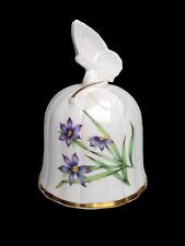 Vintage Royal Worcester Bell~Bermudiana Saskatchewan  Flower~Butterfly Handle~UK picture