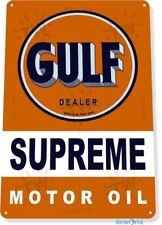 Gulf Motor Oil Logo Garage Gas Retro Vintage Rustic Wall Decor Metal Tin Sign picture