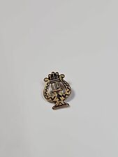 Lyre Tie Tack Pin Black & Gold Colors Small Size  picture