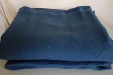 French Actress Estate-Vintage PURE WOOL BLANKET M in France Twin Blue picture