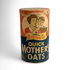 VINTAGE MOTHER'S QUICK OATS CONTAINER QUAKER OAT COMPANY ADVERTISING picture