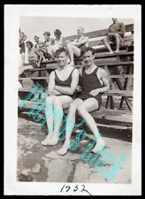 Two  Handsome Muscular Young Men in Swim Suits - Vintage 1932 Photo GAY INTEREST picture