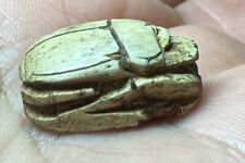 Antique Egyptian Scarab Bead Ceramic 19mm #1 picture
