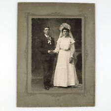 Lewiston Maine Married Couple Photo c1896 Card-Mounted Wedding Bride Groom B372 picture