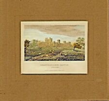1819 hand colored mounted engraving - herstmoncieux castle .sussex picture