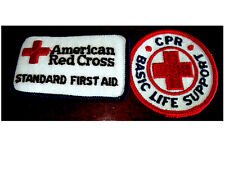 Lot of 2 RED CROSS Embroidered patches CPR & Standard First Aid picture