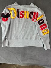 Disneyland Shirt Womens Medium Gray Mickey Mouse Crewneck Pullover picture