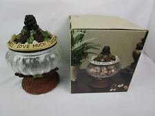 Kirkland’s Home Crackle Glass Bowl Potpourri Jar Pedestal Container New In Box picture