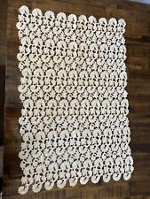 Exquisite Vintage Beige Lace Table Runner/Topper 30.5 X 20 Farmhouse Wedding picture