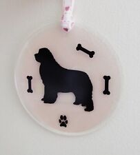 Newfoundland Dog Window Wall Disc Decoration Ornament    4in Paws In Profile picture