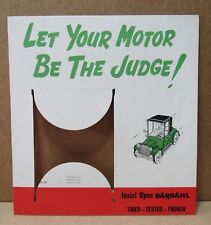 Vintage 1953 BARDAHL Let Your Motor Be The Judge Counter Display Oil Can Sign picture