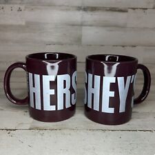 HERSHEY'S Chocolate SILVER LOGO Coffee Cup Brown Mug Galerie - Pair picture