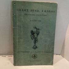 Great Bend Kansas KS Telephone Directory Phone Book 1942 Southwestern Bell A+++ picture