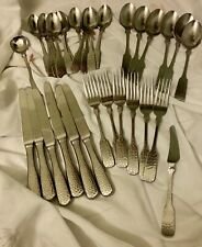Hammered Stainless Steel Flatware Made In Japan Lifetime picture