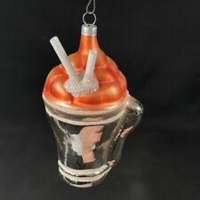 Vintage West Germany Mercury Glass Cocktail  Ice Cream Christmas Ornament picture
