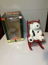 1998 Coca-Cola Animation Collection White Polar Bear Rocking Chair Original Box picture