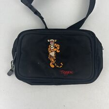 Vintage 1990s Disney World Authentic Tigger Embroidered Black Nylon Fanny Pack picture