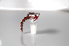 Red & White Martini WHIRLPOOL Horn Glass Slide Bowl Tobacco Smoking 14 mm male picture