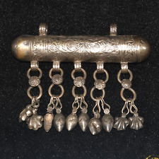 Large Ancient Islamic Silver Taweez Amulet Pendant Circa 7th Century AD picture
