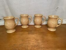 Longaberger  Woven Traditions Butternut Yellow Latte Mugs Set Of 4 Used picture