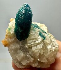 107 Gram Full Terminated Rare Top Green Afghanite Crystal, Mica On Calcite @Afg picture