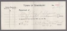 [57743] 1914 TOWN OF SIMSBURY, CONNECTICUT TAX PAYMENT picture