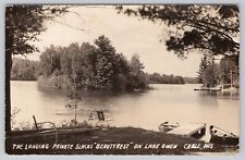 Cable Wisconsin, Lake Owen Private Slacks Landing, VTG RPPC Real Photo Postcard picture