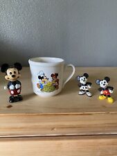 Vintage Disney Mickey Mouse Lot Tomy Bully Mug Wind Up Mickey Figure picture