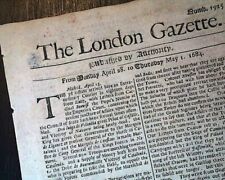 Earliest of Newspapers to be Had Original Early Rare 1684 London England Gazette picture