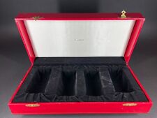 Vintage Cartier Large Red Presentation Box fitted lining for 4 Crystal Tumblers picture