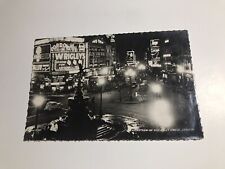 Vintage 1951 Night View Of Piccadilly Circus London RPPC Postcard picture