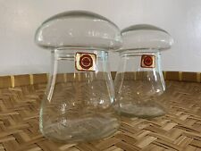 MCM Vintage Glass Bubble Mushroom Jar Set of 2. DUROBOR Made in Belgium picture