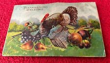 1913 Thanksgiving Greeting postcard Turkey squeeker works picture