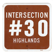Vintage 1970s Ski Trail Metal Sign Intersection #30 Highlands Langlade County WI picture