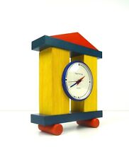 VERY RARE POSTMODERN 80S PRIMARY COLORS VINTAGE MEMPHIS AGE DESK CLOCK BY HERMLE picture