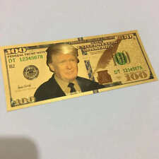 100 Pcs President Donald Trump Colorized $100 Dollar Bill Gold Foil Banknote US picture