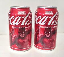 Coca Cola Marvel DAREDEVIL Soda Can - 2 Cans Unopened Sealed LIMITED COLLECTOR'S picture