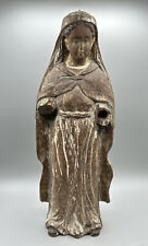 Antique Hand Carved Wooden Madonna Sculpture Statue 19thC 1800s 16in” picture