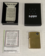 Zippo 204B Gold Brass Lighter Case + Box + Papers No Insert Retail $21.95 USA picture
