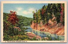 Palisades Winooski River Vermont Reflection Forest Linen VT VIntage UNP Postcard picture