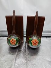 Vintage Heavy Solid Mahogany Maracas Tamaracas Rumba Shaker Chac-chac Bookends  picture