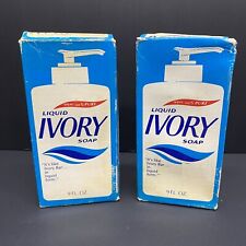 2 Liquid Ivory Soap Pump for Hand & Face 9 oz New in Box Sealed Prop 1982 Vtg picture