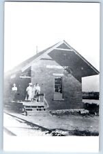 Bentonsport Iowa IA Postcard RPPC Photo Island Depot Railroad Train c1940's picture