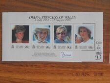 Princess Diana British Commonwealth Block Of 4 Official Legal Postage Stamps picture