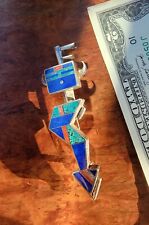RAY TRACEY & KNIFEWING SEGURA Silver/Turquoise Kachina Pendant/Brooch-Navajo picture