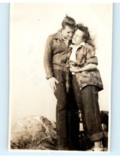 Vintage Photo 1946, Couple On Bald Rock Mountain Alabama, 4.5x2.5, Sepia picture
