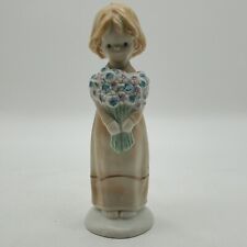 Vintage Kinka Enesco 1989 Girl Flower Bouquet “June” Figurine Ceramic picture