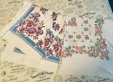 Lot of 2 Vintage 1950's Tablecloths, Great for Cottage, Shabby Chic decor fabric picture