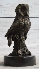 Miniature Bronze Owl Bird Statuette Sculpture Figure Bookend 6