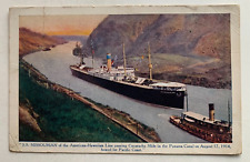 1915 Panama Canal Postcard American Hawaiian Line SS Missourian Ship Cucaracha picture